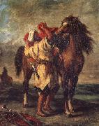 Eugene Delacroix Arab Sadding His Horse Spain oil painting artist